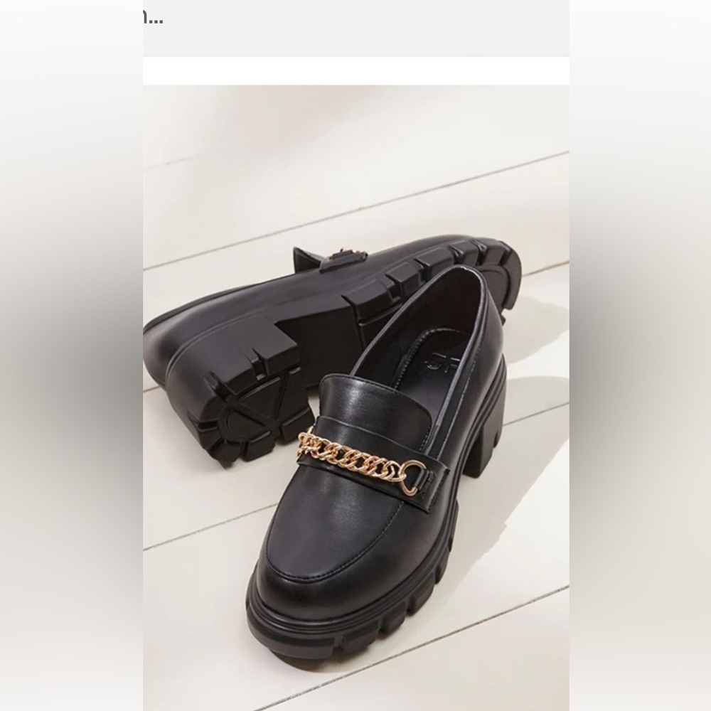 Leli chain detail lug sole loafer by JustFab